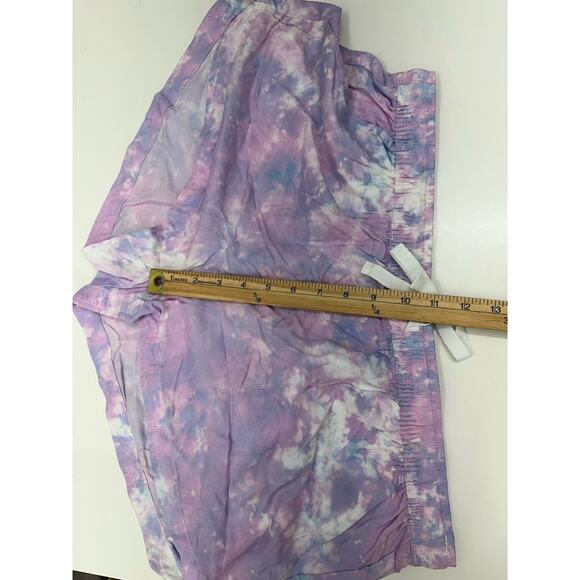 SO Juniors Shorts Size XL Purple Tye Dye Low Rise Soft Shortie Elastic Waist - Picture 8 of 10